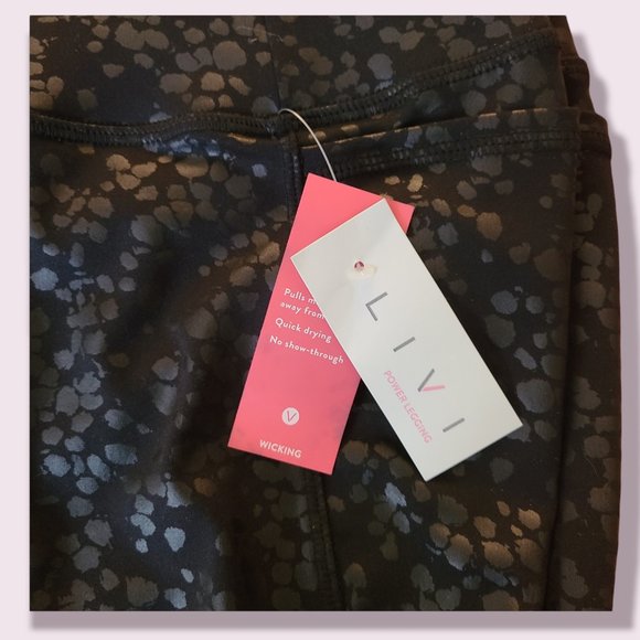 Lane Bryant LIVI Animal Print Black on Black Leggings - Picture 4 of 5